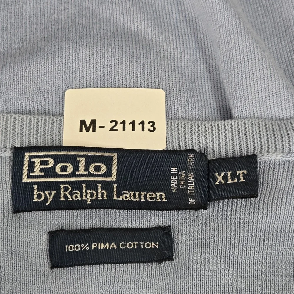 Polo Ralph Lauren Men Sweater 1TX Light Blue Vest Embroidered Logo Sleeveless